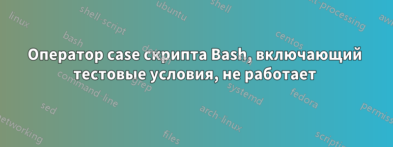 Оператор case скрипта Bash, включающий тестовые условия, не работает