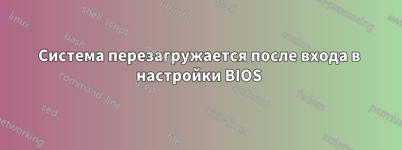 Система перезагружается после входа в настройки BIOS