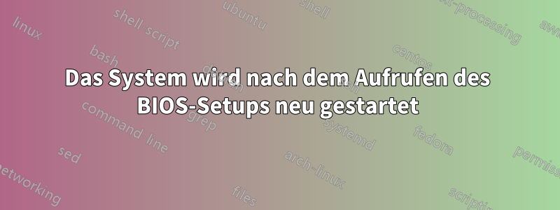 Das System wird nach dem Aufrufen des BIOS-Setups neu gestartet