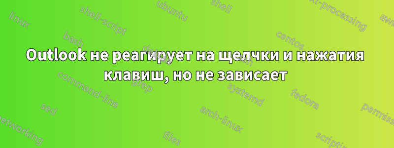 Outlook не реагирует на щелчки и нажатия клавиш, но не зависает