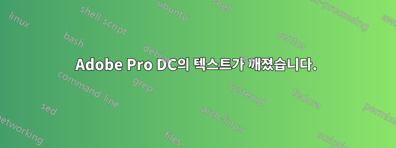 Adobe Pro DC의 텍스트가 깨졌습니다.