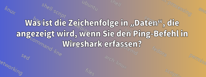 Was ist die Zeichenfolge in „Daten“, die angezeigt wird, wenn Sie den Ping-Befehl in Wireshark erfassen?