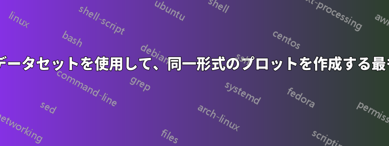 同じシート内の異なるデータセットを使用して、同一形式のプロットを作成する最も速い方法は何ですか?