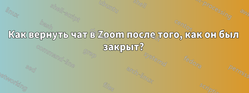 Как вернуть чат в Zoom после того, как он был закрыт?