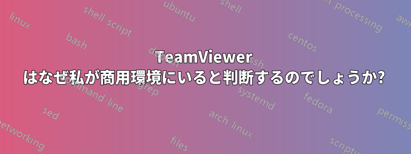 TeamViewer はなぜ私が商用環境にいると判断するのでしょうか?