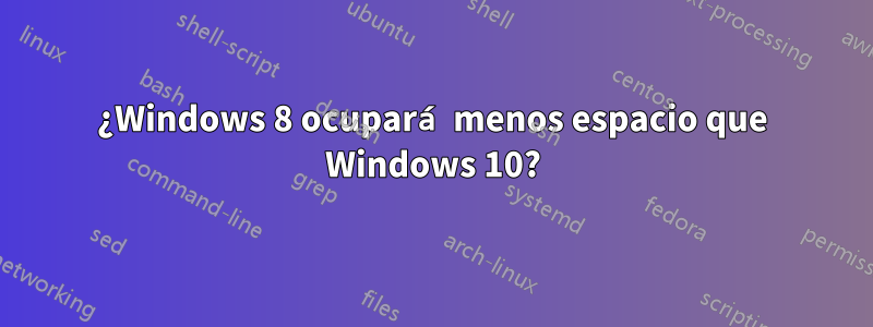 ¿Windows 8 ocupará menos espacio que Windows 10?