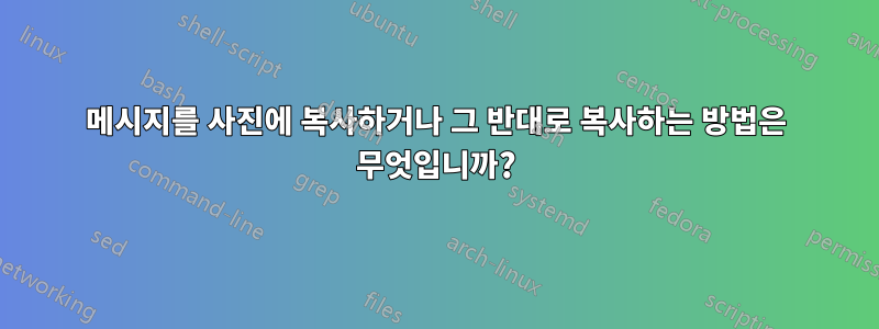 메시지를 사진에 복사하거나 그 반대로 복사하는 방법은 무엇입니까?