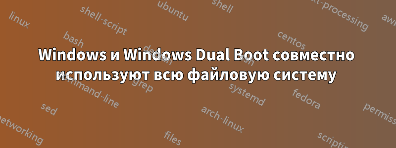 Windows и Windows Dual Boot совместно используют всю файловую систему