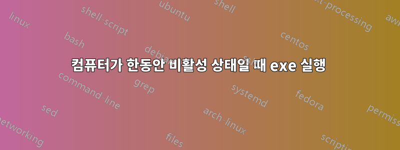 컴퓨터가 한동안 비활성 상태일 때 exe 실행