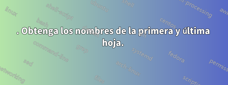 1. Obtenga los nombres de la primera y última hoja.