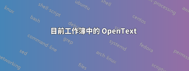 目前工作簿中的 OpenText