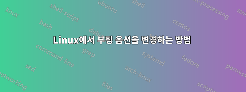 Linux에서 부팅 옵션을 변경하는 방법