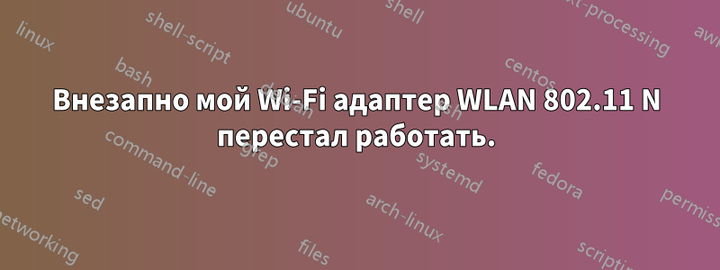 Внезапно мой Wi-Fi адаптер WLAN 802.11 N перестал работать.