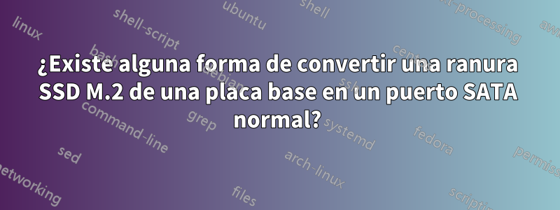 ¿Existe alguna forma de convertir una ranura SSD M.2 de una placa base en un puerto SATA normal?