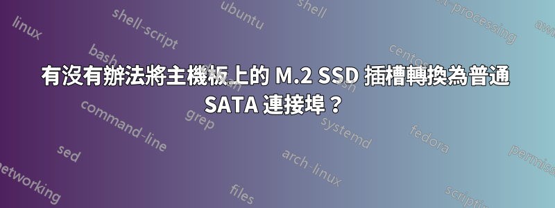 有沒有辦法將主機板上的 M.2 SSD 插槽轉換為普通 SATA 連接埠？