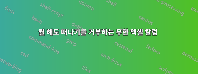 뭘 해도 떠나기를 거부하는 무한 엑셀 칼럼