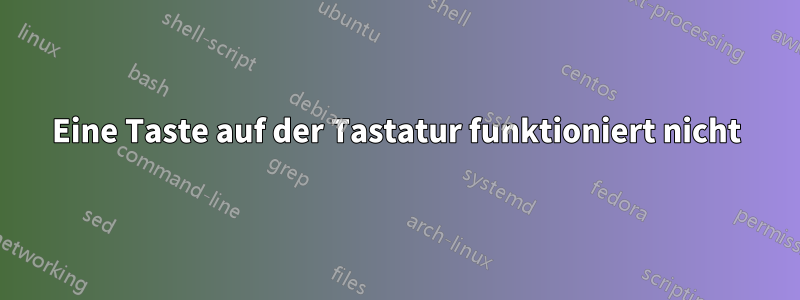 Eine Taste auf der Tastatur funktioniert nicht