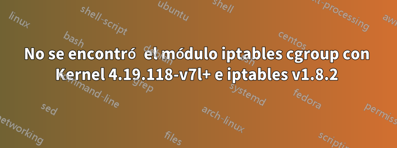 No se encontró el módulo iptables cgroup con Kernel 4.19.118-v7l+ e iptables v1.8.2