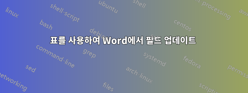 표를 사용하여 Word에서 필드 업데이트