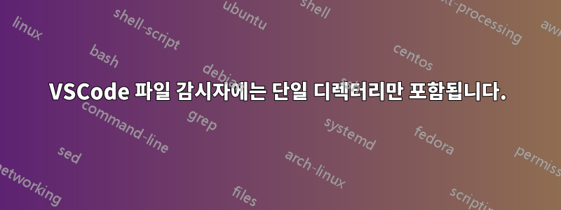 VSCode 파일 감시자에는 단일 디렉터리만 포함됩니다.