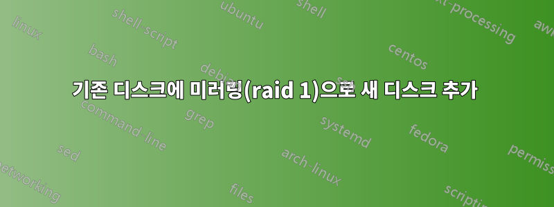 기존 디스크에 미러링(raid 1)으로 새 디스크 추가