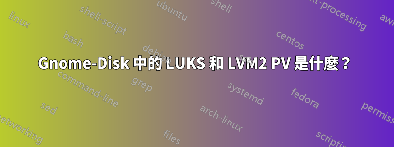 Gnome-Disk 中的 LUKS 和 LVM2 PV 是什麼？