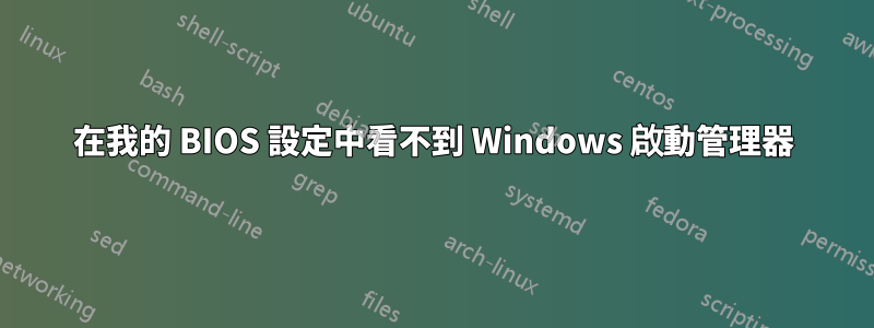 在我的 BIOS 設定中看不到 Windows 啟動管理器