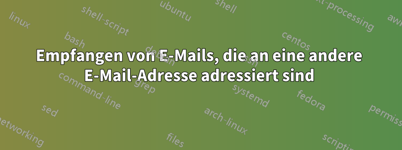 Empfangen von E-Mails, die an eine andere E-Mail-Adresse adressiert sind