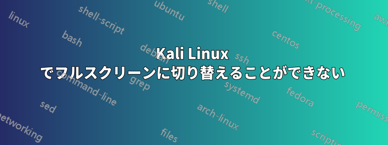 Kali Linux でフルスクリーンに切り替えることができない