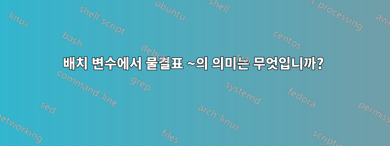 배치 변수에서 물결표 ~의 의미는 무엇입니까?