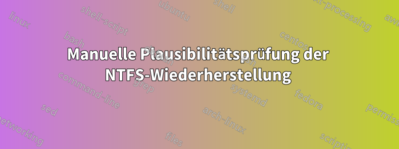 Manuelle Plausibilitätsprüfung der NTFS-Wiederherstellung