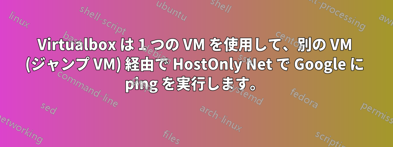 Virtualbox は 1 つの VM を使用して、別の VM (ジャンプ VM) 経由で HostOnly Net で Google に ping を実行します。