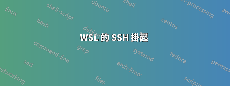 WSL 的 SSH 掛起