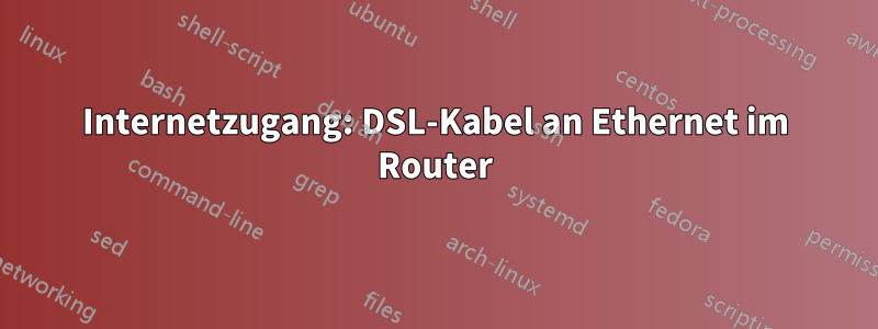 Internetzugang: DSL-Kabel an Ethernet im Router