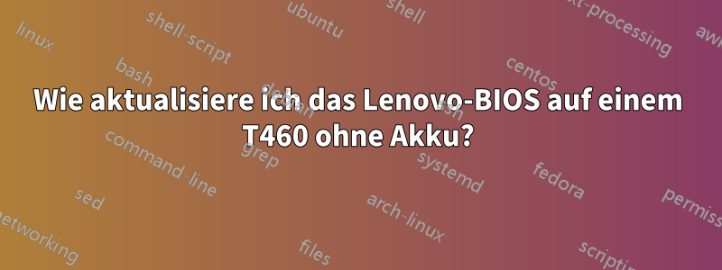 Wie aktualisiere ich das Lenovo-BIOS auf einem T460 ohne Akku?