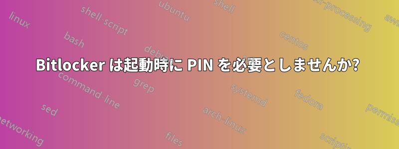 Bitlocker は起動時に PIN を必要としませんか?