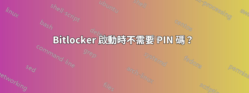 Bitlocker 啟動時不需要 PIN 碼？