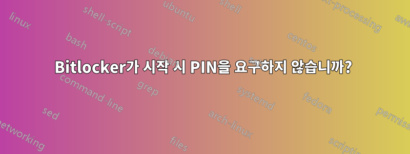 Bitlocker가 시작 시 PIN을 요구하지 않습니까?