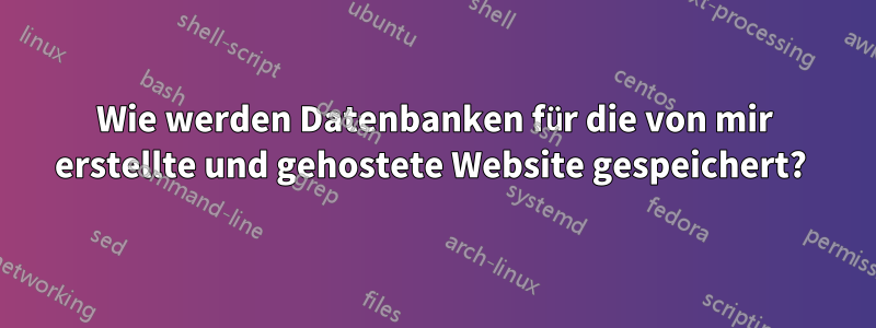 Wie werden Datenbanken für die von mir erstellte und gehostete Website gespeichert? 