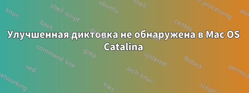 Улучшенная диктовка не обнаружена в Mac OS Catalina