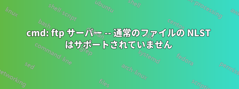 cmd: ftp サーバー -- 通常のファイルの NLST はサポートされていません