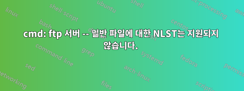 cmd: ftp 서버 -- 일반 파일에 대한 NLST는 지원되지 않습니다.