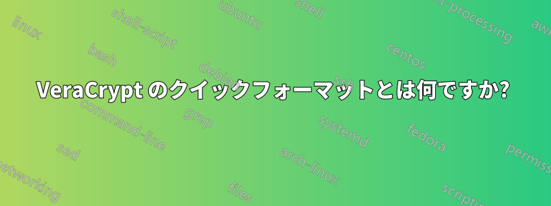 VeraCrypt のクイックフォーマットとは何ですか?