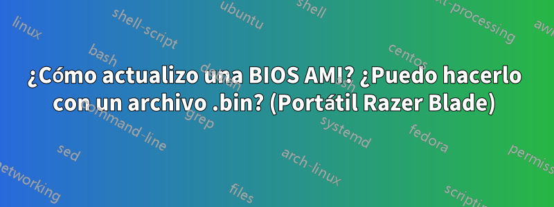 ¿Cómo actualizo una BIOS AMI? ¿Puedo hacerlo con un archivo .bin? (Portátil Razer Blade)