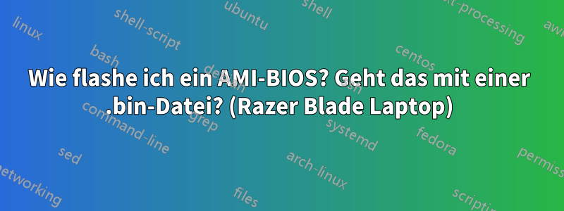 Wie flashe ich ein AMI-BIOS? Geht das mit einer .bin-Datei? (Razer Blade Laptop)