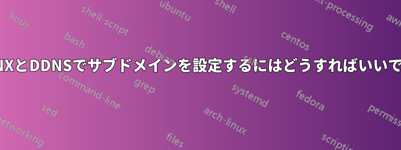 NGINXとDDNSでサブドメインを設定するにはどうすればいいですか