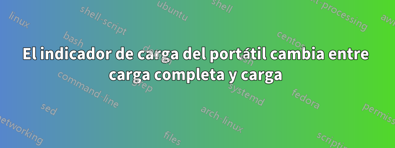 El indicador de carga del portátil cambia entre carga completa y carga