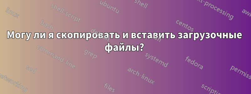 Могу ли я скопировать и вставить загрузочные файлы?