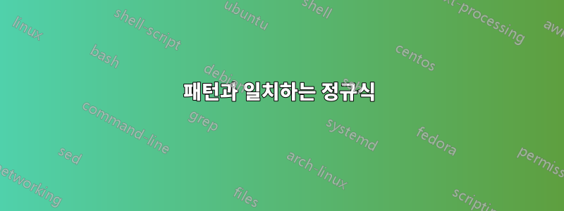 패턴과 일치하는 정규식