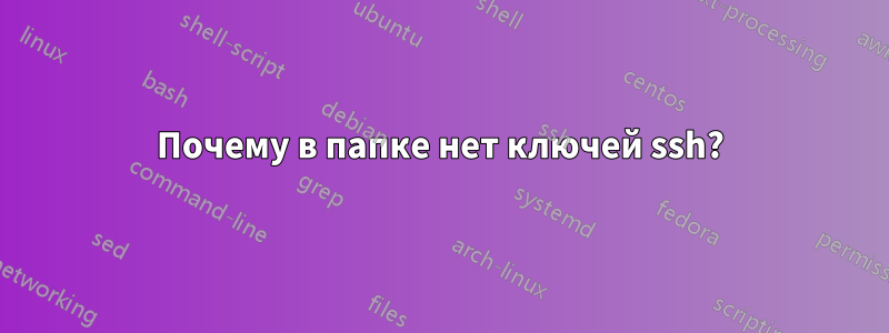 Почему в папке нет ключей ssh?